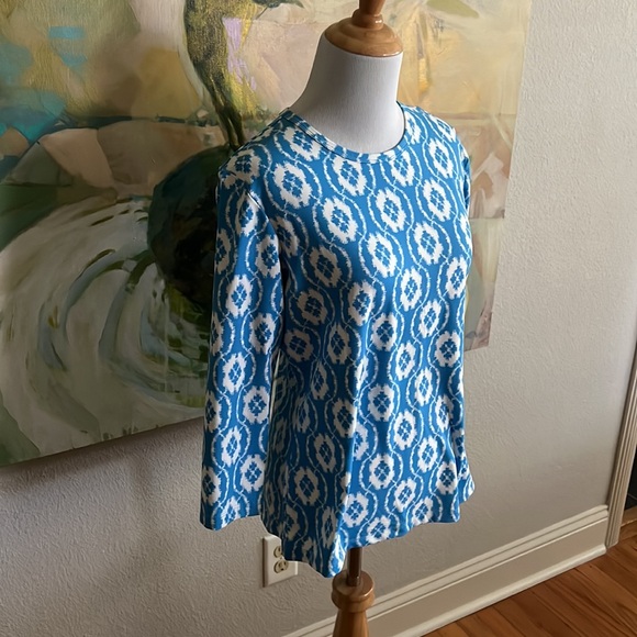 J. McLaughlin Wavesong Tee NEW with tags - medium blue white - Picture 10 of 16